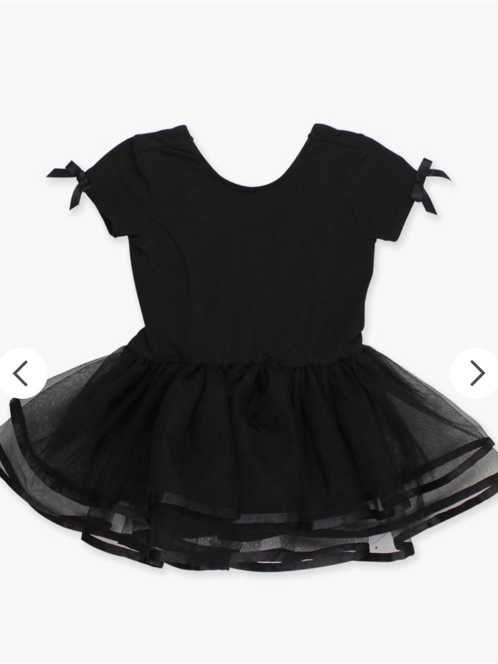 RUFFLEBUTTS Black Tulle Ballet One-Piece for Kids